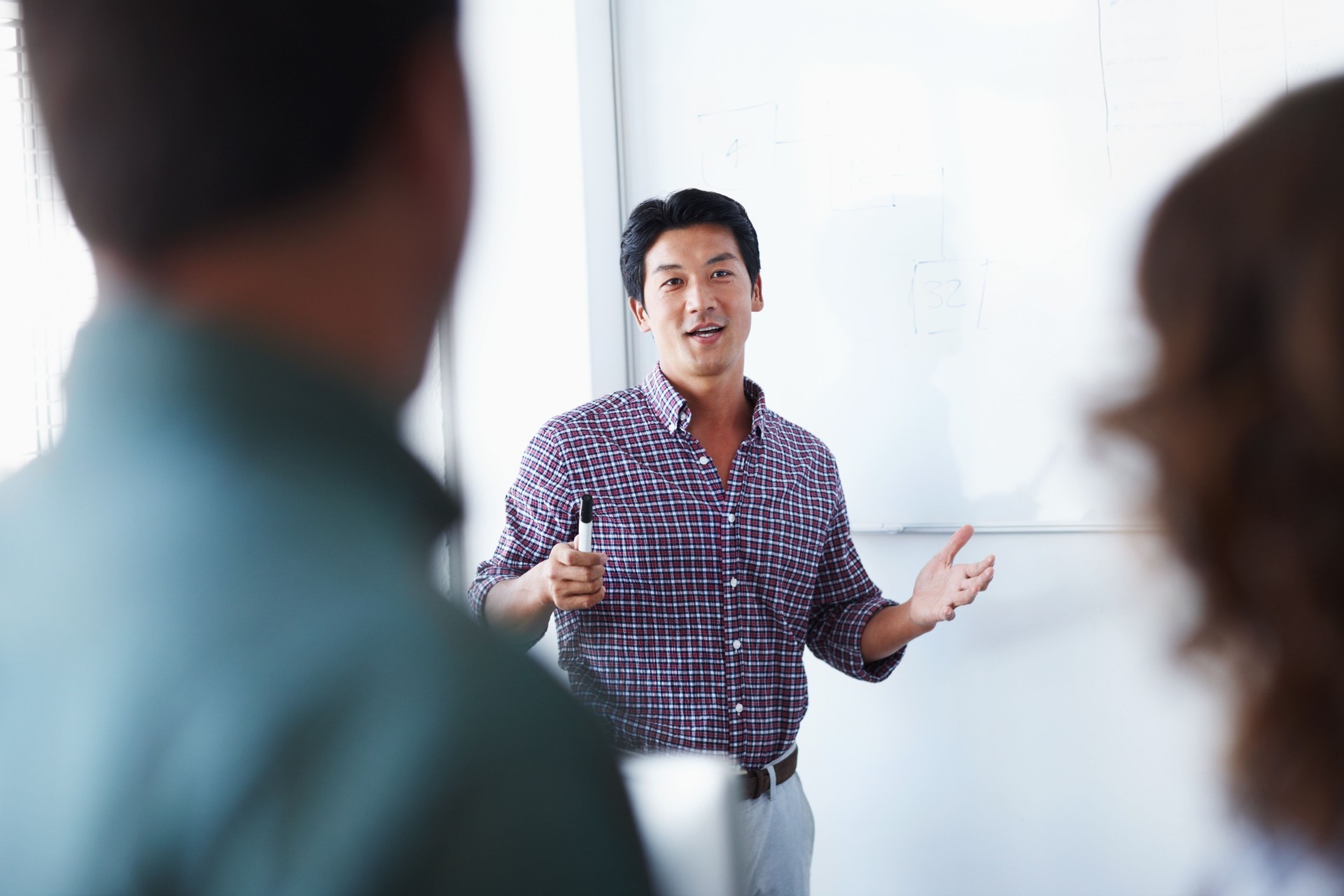 Industrial presentation on whiteboard